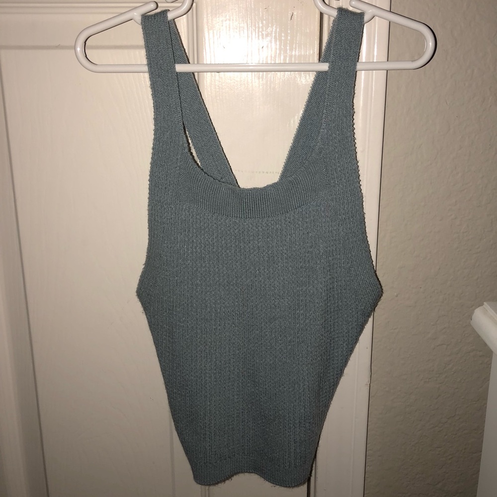 Slightly Cropped Blue Top